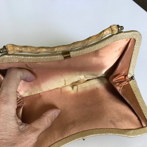 Vintage 1960s ‘After Five’ Gold Lame Evening Bag - Picture 9 of 10